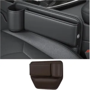 Car Leather Cup Holder Bag for M&itsubishi Lancer 2001-2007 Car Crevice Storage Box Car Clearance Bag with Cup Holder Car Accessories