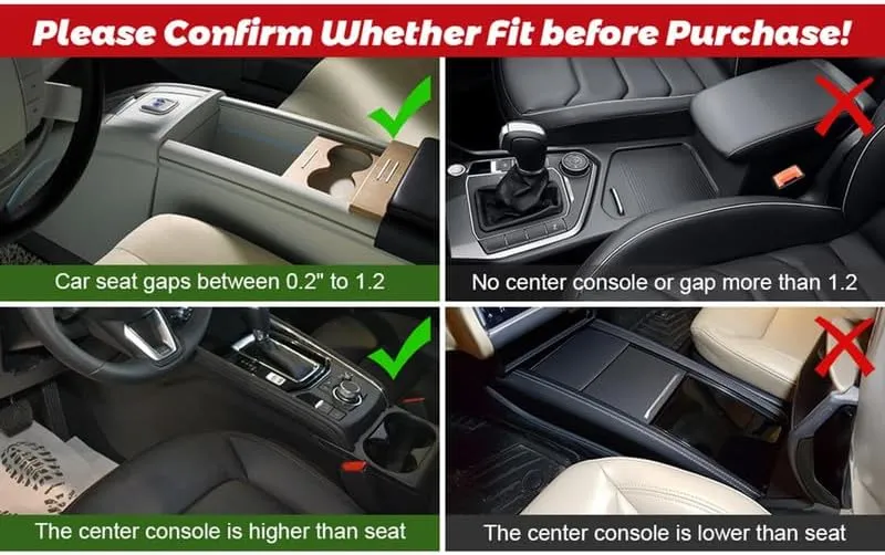 Car Leather Cup Holder Gap Bag,Seat Gap Storage Box,Adjustable Car Seat Storage Box,Leather Cup Holder Gap Bag with Cup Holder for Phones Glasses Keys Cards (Red,B)