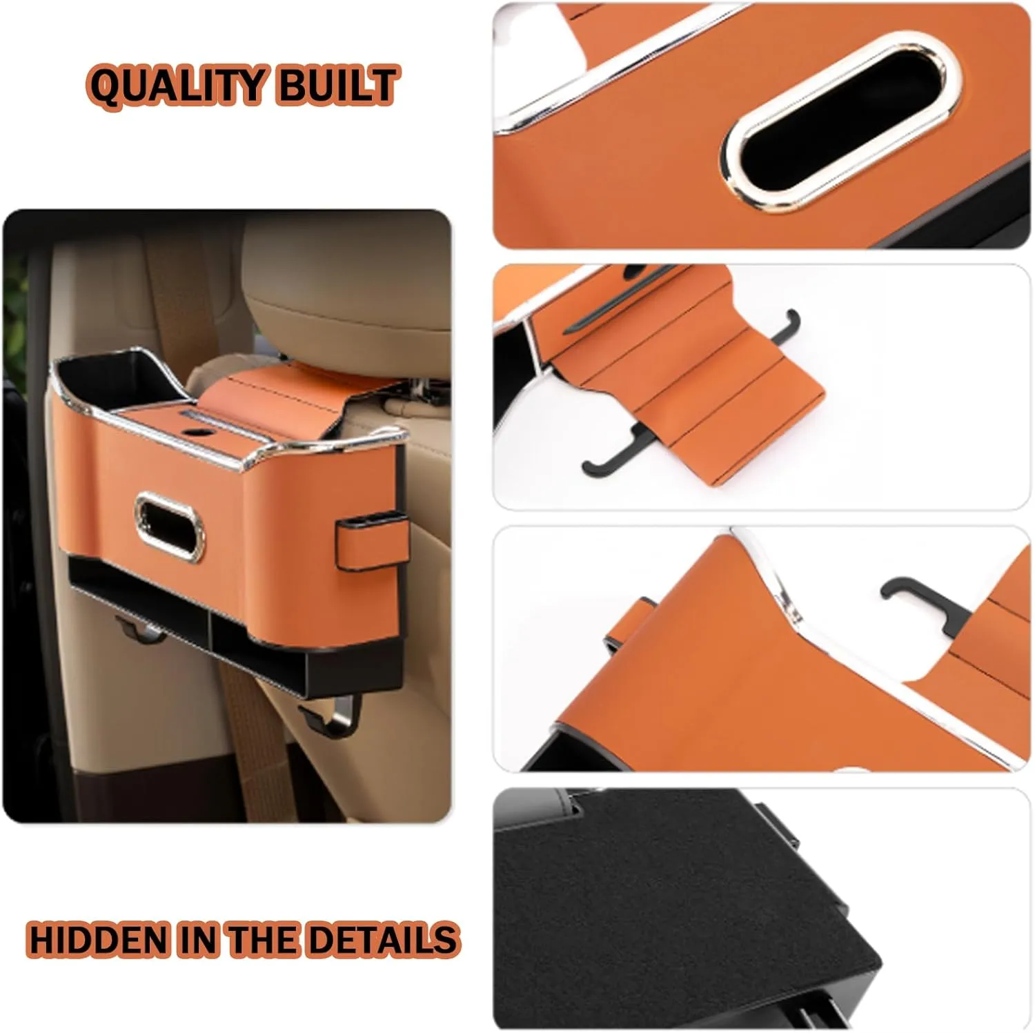 Car Seat Back Storage Box for Kia Ceed SW(JD) Proceed(JD) GT Line (JD) 2000-2023 2024-pr, Seat Back Bag Car Seat Tissue Box and Storage Box with 2 Drink Cup Holder Car Storage Accessories,D