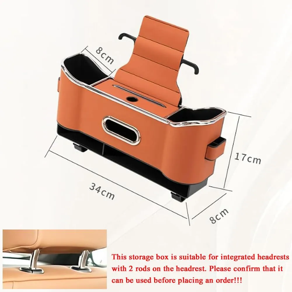 Car Seat Back Storage Box for Kia Ceed SW(JD) Proceed(JD) GT Line (JD) 2000-2023 2024-pr, Seat Back Bag Car Seat Tissue Box and Storage Box with 2 Drink Cup Holder Car Storage Accessories,D