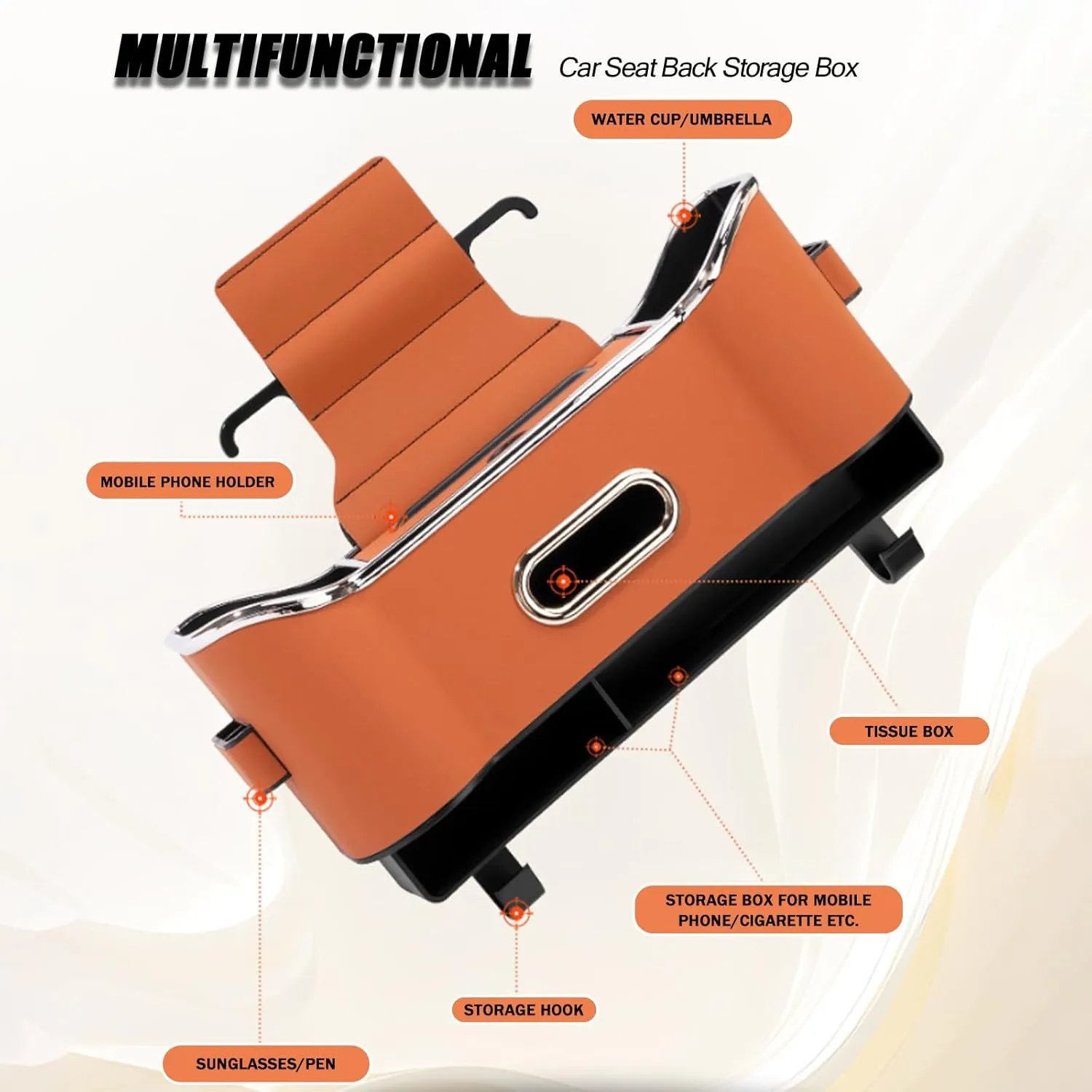 Car Seat Back Storage Box for Kia Ceed SW(JD) Proceed(JD) GT Line (JD) 2000-2023 2024-pr, Seat Back Bag Car Seat Tissue Box and Storage Box with 2 Drink Cup Holder Car Storage Accessories,D