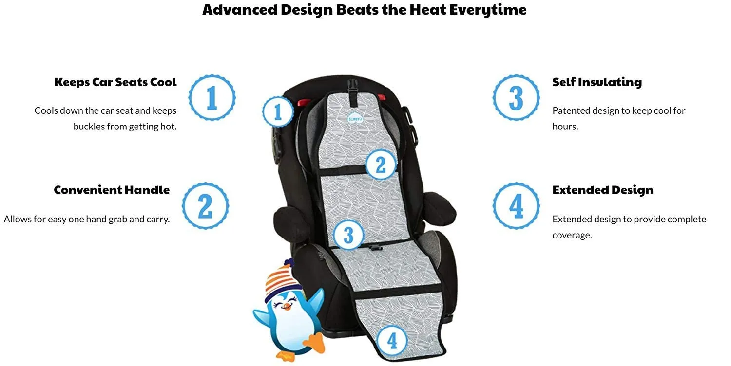 Car Seat Cooling Pad for Babies, Toddlers, and Kids - Comfortable and Durable Cooling Pad for Hot Summer Days - Space White, one Size