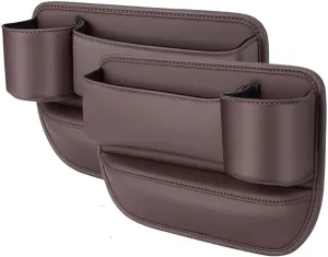 Car Seat Gap Filler Organizer for BMW Mini Hatch F55 F56 2014 2015 2016 2017 2018, Car Gap Filler Car Seat Storage Box Seat Gap Storage Box Car Accessories,Brown