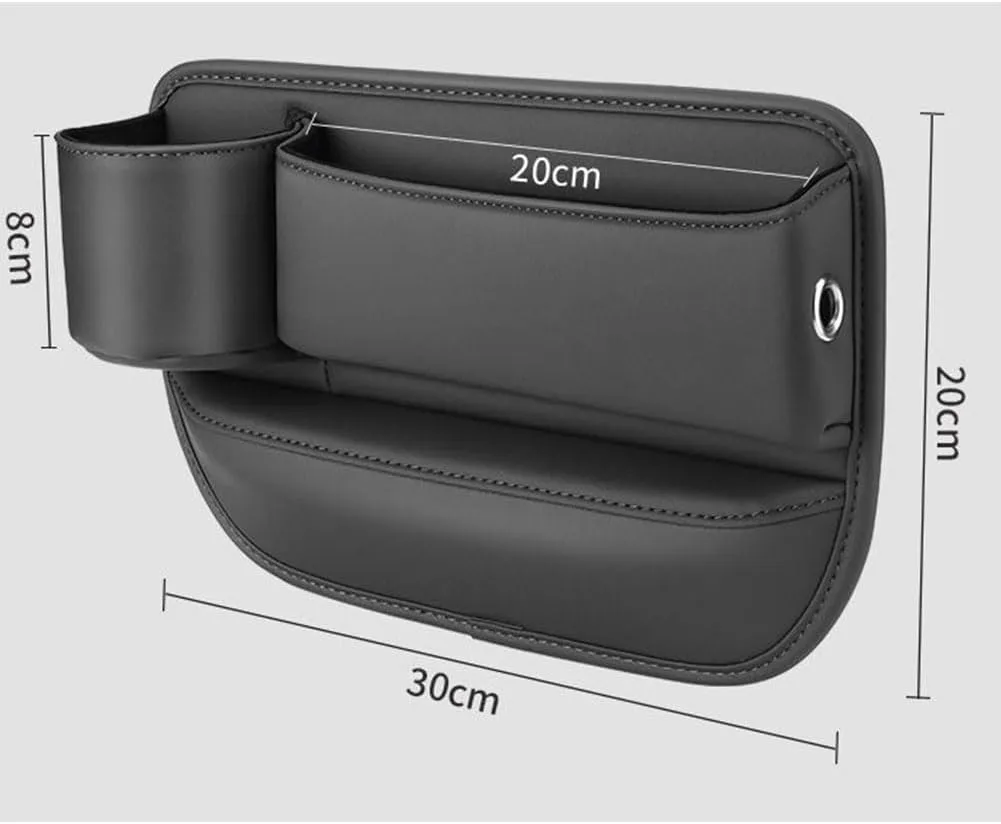 Car Seat Gap Filler Organizer for Mini Hatch R50 R56 F55 F56, Leather Cup Holder Crevice Bag Front Seats Center Console Side Storage Box for Cards Keys,D