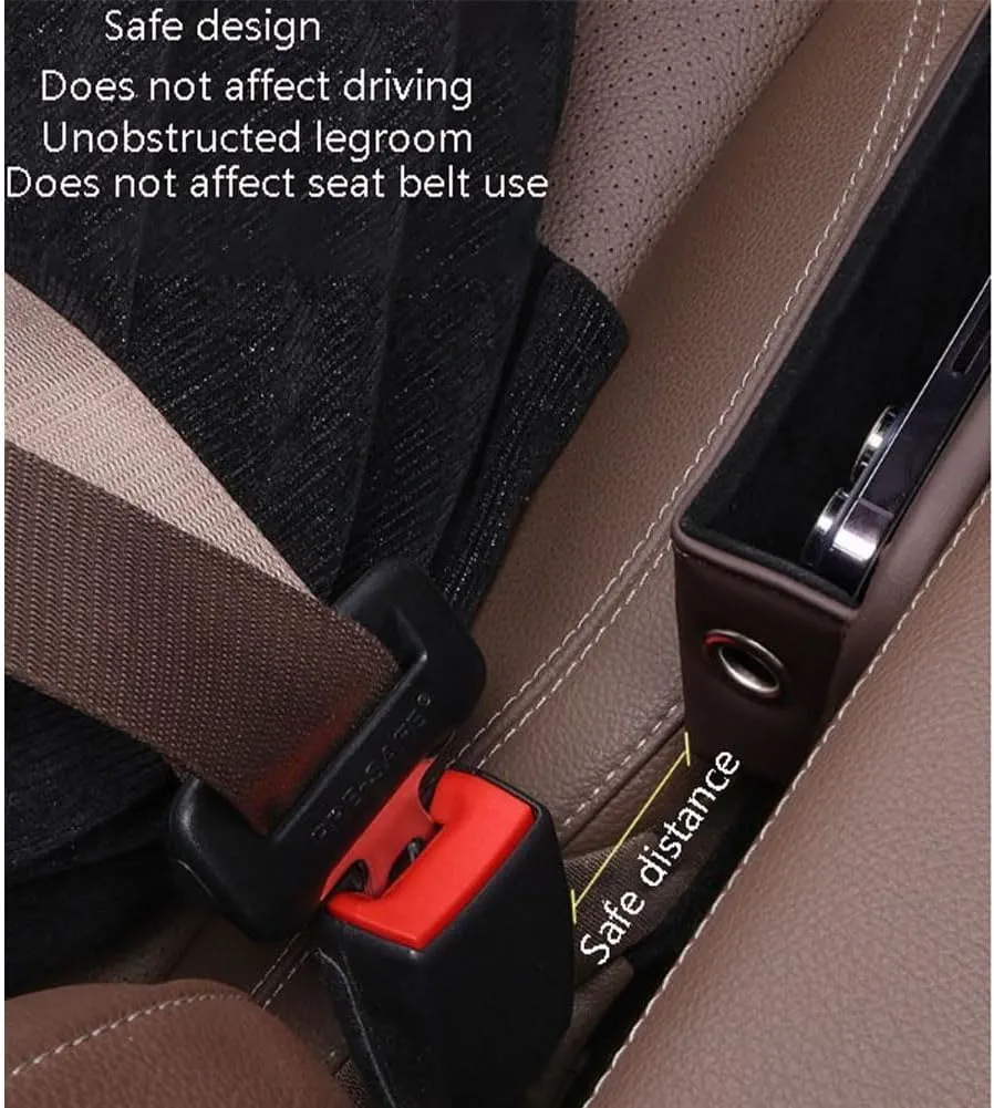 Car Seat Gap Filler Organizer for Mini Hatch R50 R56 F55 F56, Leather Cup Holder Crevice Bag Front Seats Center Console Side Storage Box for Cards Keys,D