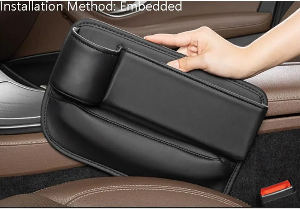 Car Seat Gap Filler Organizer for Mini Hatch R50 R56 F55 F56, Leather Cup Holder Crevice Bag Front Seats Center Console Side Storage Box for Cards Keys,D