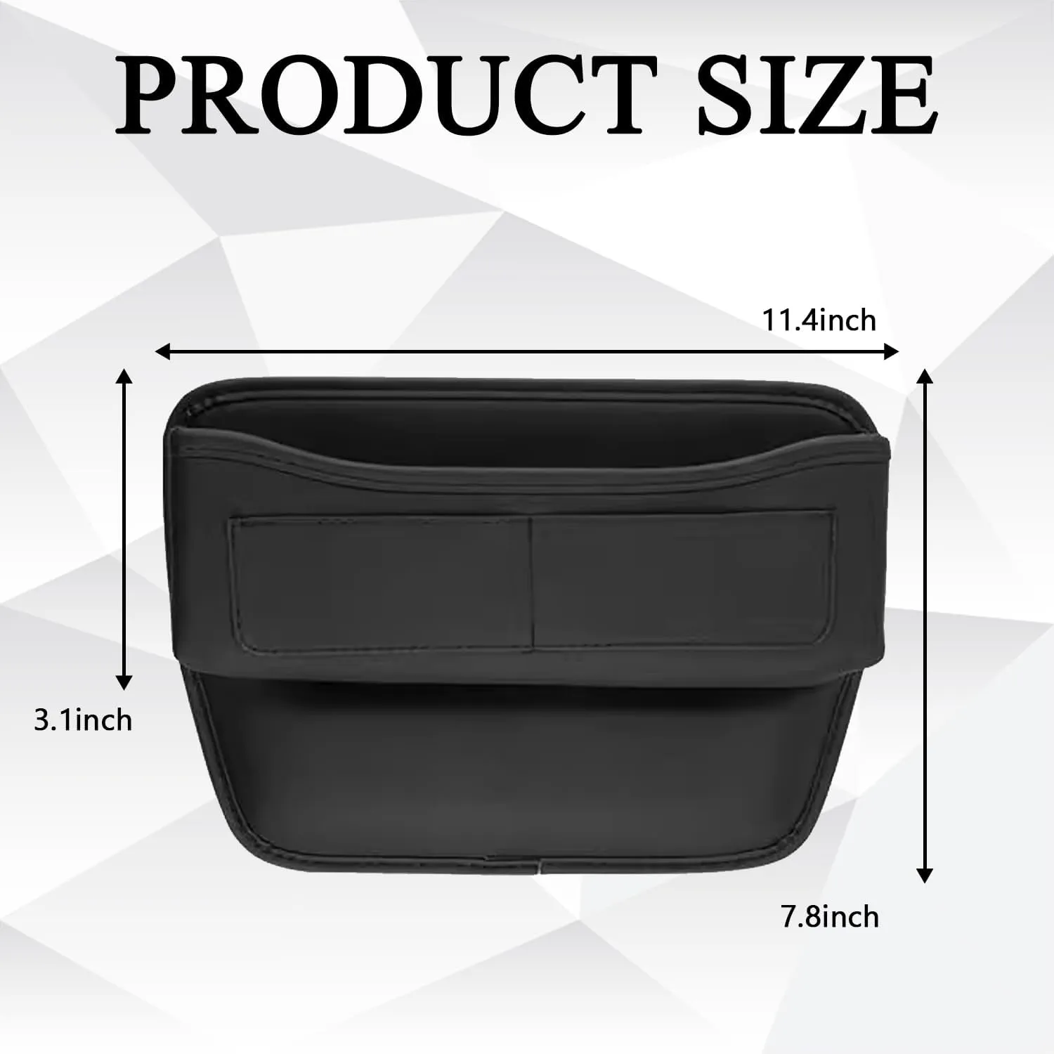 Car Seat Gap Filler Organizer Seat Gap Storage Box, Car Leather Cup Holder Gap Bag, L-Capacity Car Seat Gap Filler Storage Box with Card Holder for Glasses,Phone,Keys Car Accessories(Black)