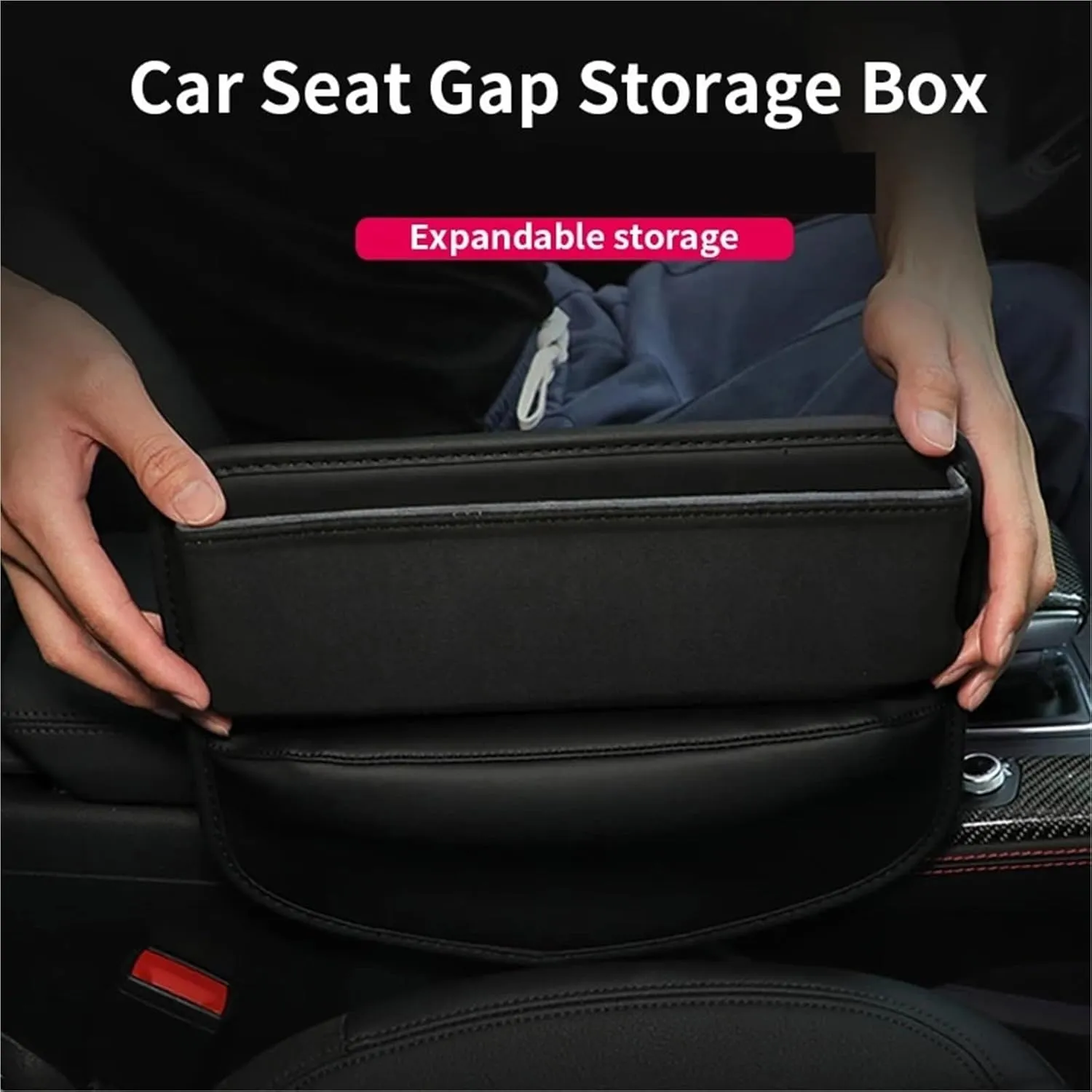 Car Seat Gap Storage Bag, Auto Console Side Seat Crevice Storage Box, Slit Gap Filler Car Interior Accessories(Red 1pcs)