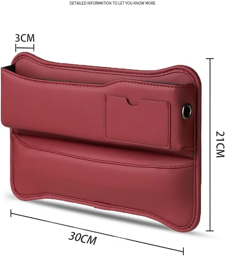 Car Seat Gap Storage Box for Mercedes Benz/AMG GLE Coupé C167 C292 2015-2025, Car Storage Box Seat Gap Storage Box Car Clamp Storage Bag Neat Car Supplies,Red-Passenger's seat