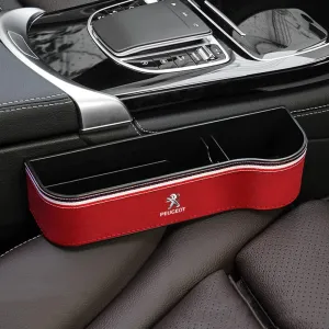 Car Seat Storage Box for Peugeot 1007/4007/Rifter/Bipper/RCZ Series Car Seat Gap Organizer Seat Side Bag Reserved Charging Cable Hole Car Accessories,One Piece-Red