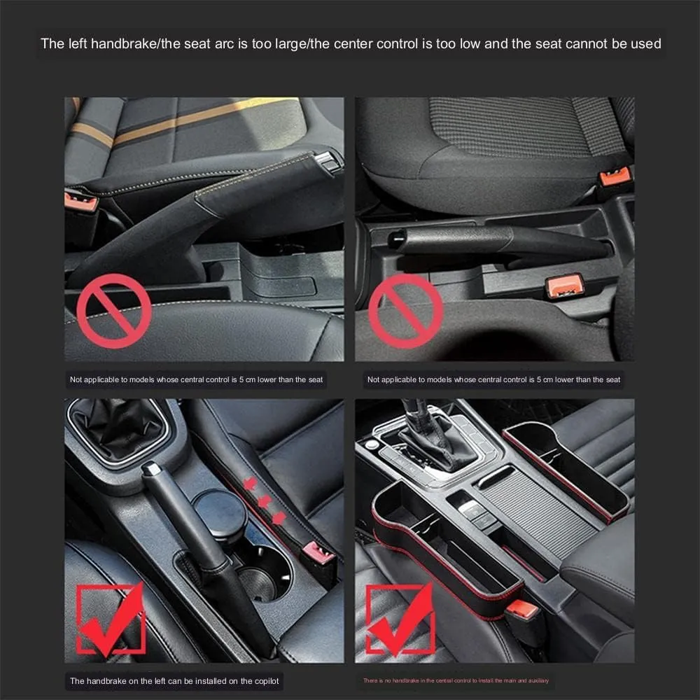 Car Seat Storage Box for Peugeot 1007/4007/Rifter/Bipper/RCZ Series Car Seat Gap Organizer Seat Side Bag Reserved Charging Cable Hole Car Accessories,One Piece-Red