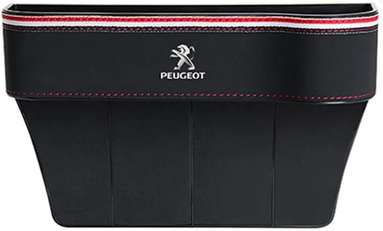 Car Seat Storage Box for Peugeot 1007/4007/Rifter/Bipper/RCZ Series Car Seat Gap Organizer Seat Side Bag Reserved Charging Cable Hole Car Accessories,One Piece-Red