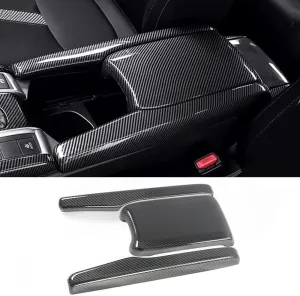 Carbon Fiber Color Car Interior Center Armrest Box Cover Console Box Storage Box Trim Covers Auto Accessories for Honda 10th Gen Civic 2016 2017 2018 2019 2020 2021