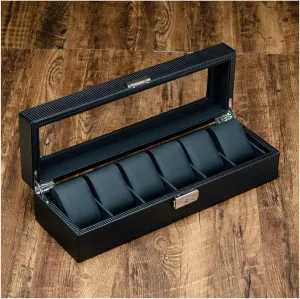 Carbon Fiber Leather Watch Box Storage Box Men's Watch Box Watch Mechanical Watch Bracelet Jewelry with Lock Storage Display/357