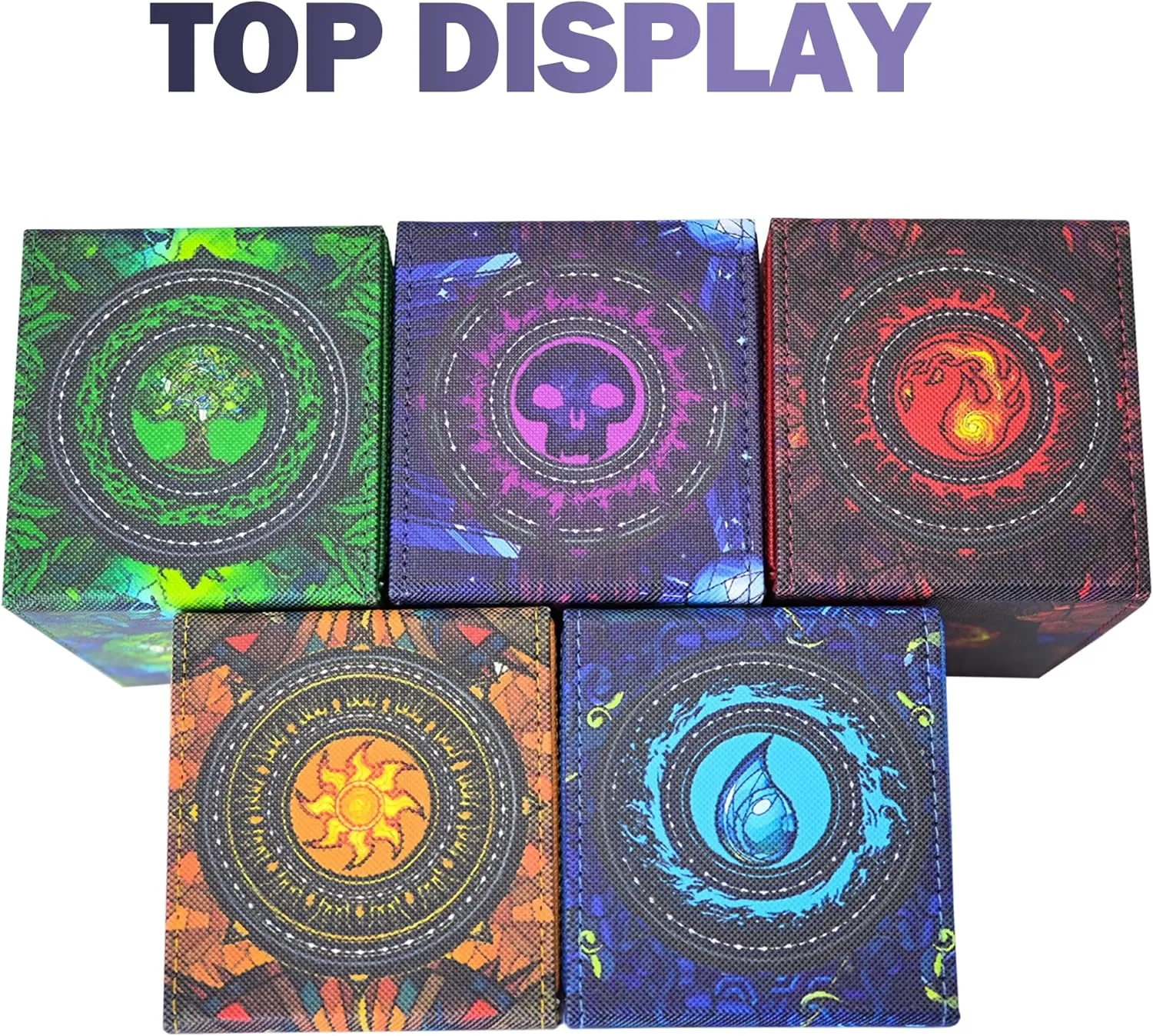 Card Deck Box for MTG Commander Display, Holds 100  Double-Sleeved Cards,Trading Card Storage Box for TCG/MTG/Sports Cards with 2 Dividers & 1 Toploader