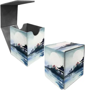 Card Deck Box Trading Cards with Strong Magnet Chinese Watercolor Painting Theme Commander Deck Box Card Storage Box Magic Premium Card Storage Box Case Cover for TCG CCG Magic Cards