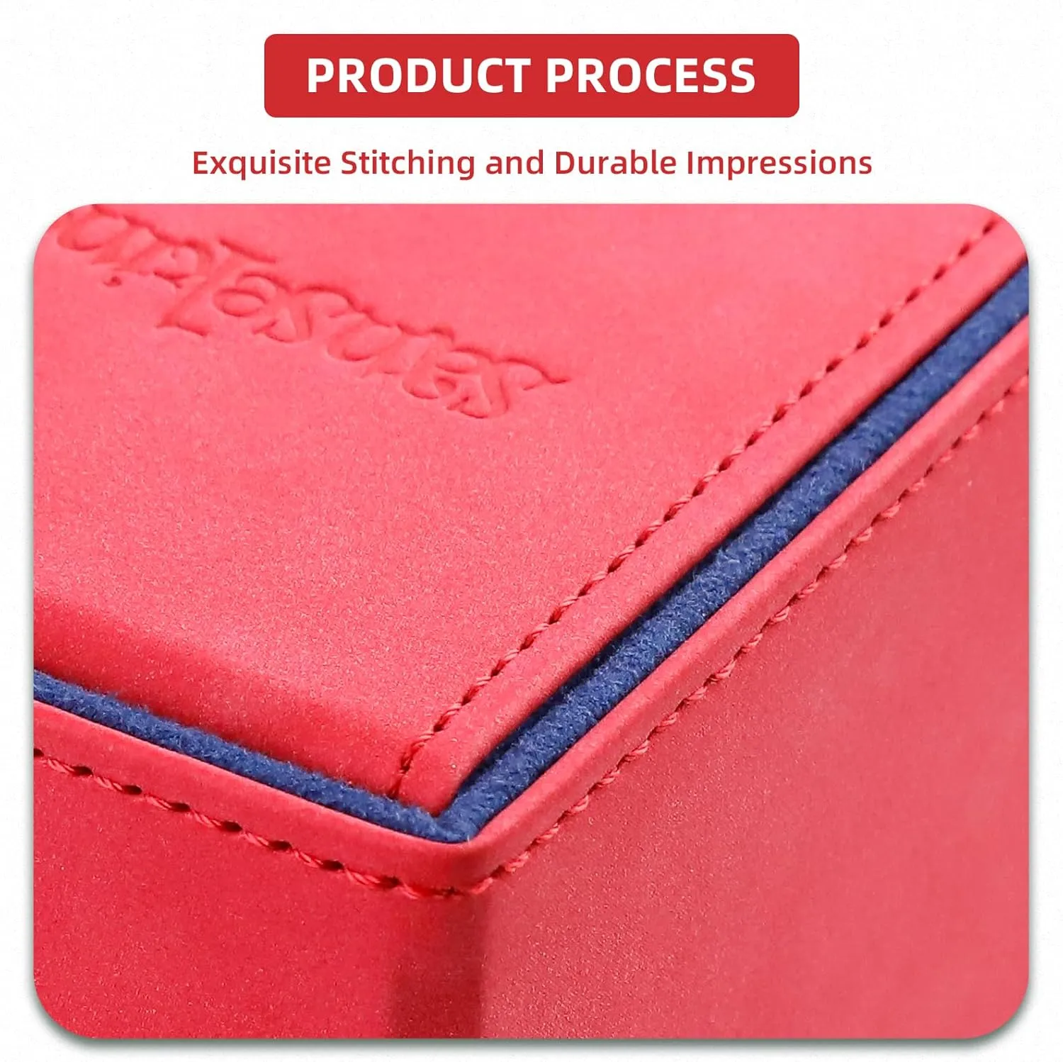Card Deck Box with Dice Tray for MTG Commander Deck Box with Dice Tray Soft Leather Tcg Card Box Magic Gift for MTG TCG CCG (Red)