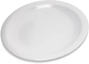 Carlisle FoodService Products Dallas Ware Reusable Plastic Plate Appetizer Plate with Rim for Buffets, Home, and Restaurants, Melamine, 5.5 Inches, White, (Pack of 48)