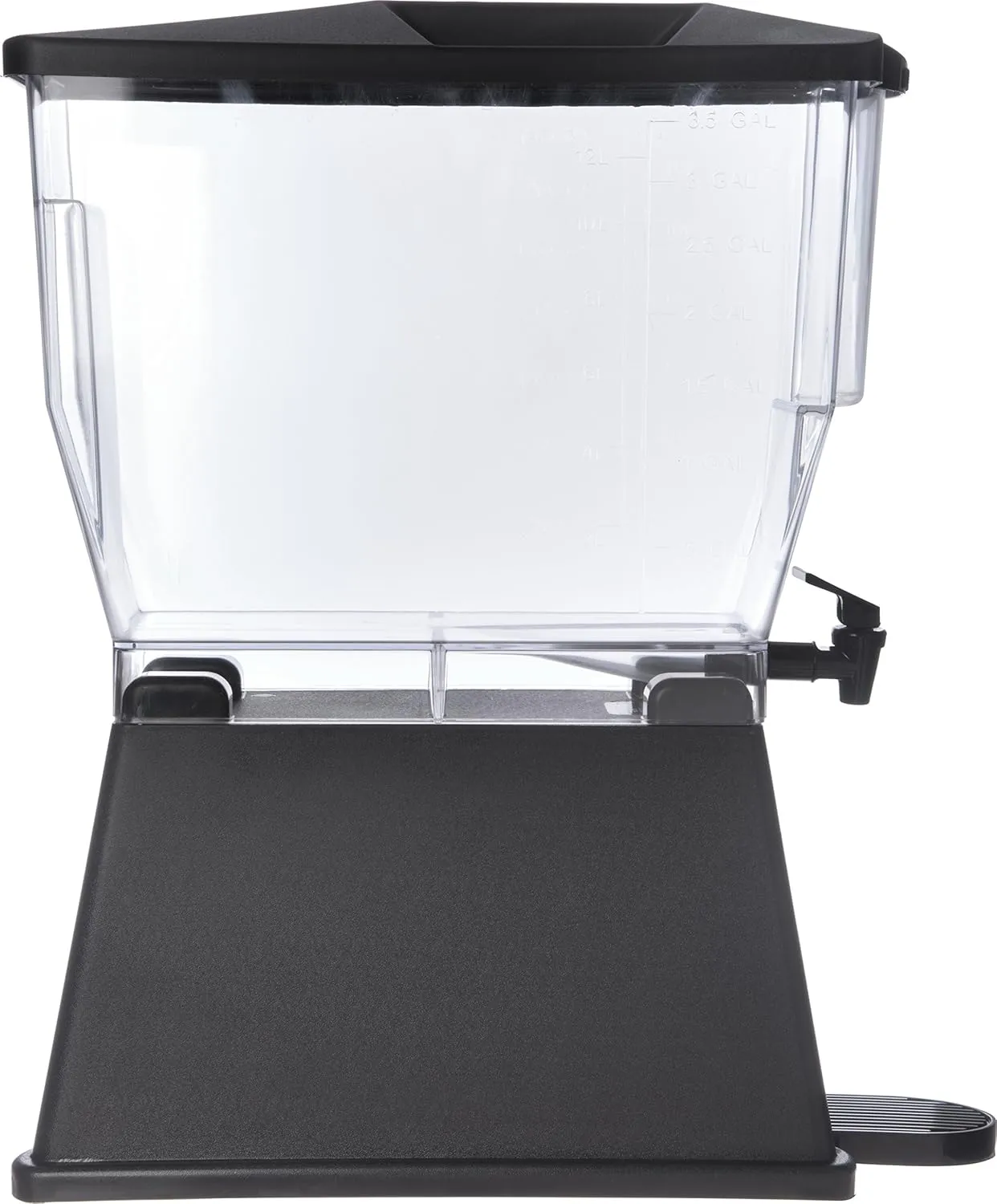 Carlisle FoodService Products Trimline Rectangular Beverage Dispenser Drink Dispenser with Spigot for Catering, Buffets, Restaurants, Polycarbonate (Pc), 3.5 Gallons, Black