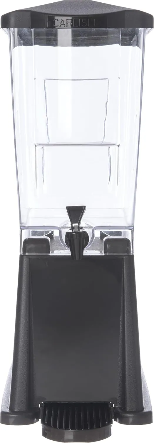Carlisle FoodService Products Trimline Rectangular Beverage Dispenser Drink Dispenser with Spigot for Catering, Buffets, Restaurants, Polycarbonate (Pc), 3.5 Gallons, Black