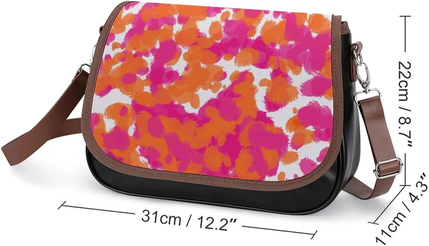 Cartoon Mushrooms Fashionable And Durable Portable Leather Shoulder Bag