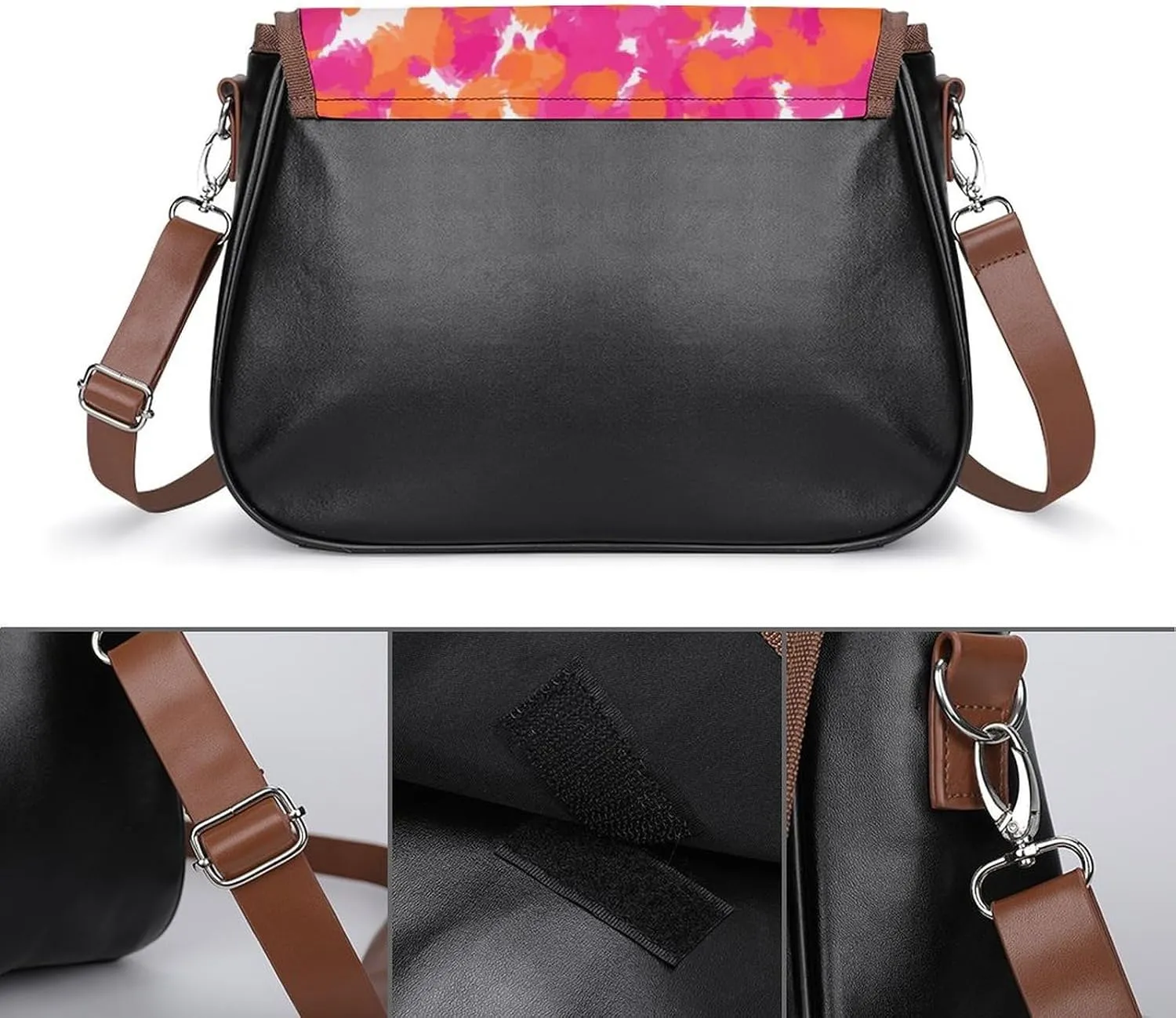 Cartoon Mushrooms Fashionable And Durable Portable Leather Shoulder Bag