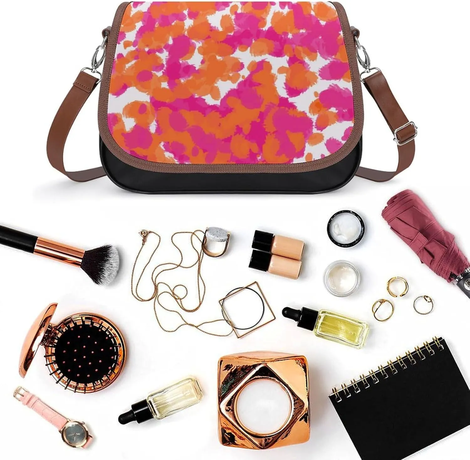 Cartoon Mushrooms Fashionable And Durable Portable Leather Shoulder Bag