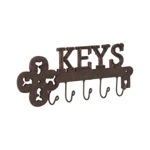 Cast-Iron Trendy Wall Hanging Key with 5 Hooks