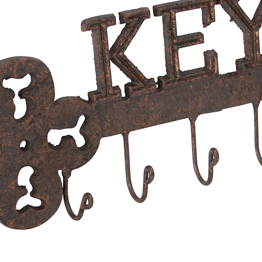 Cast-Iron Trendy Wall Hanging Key with 5 Hooks