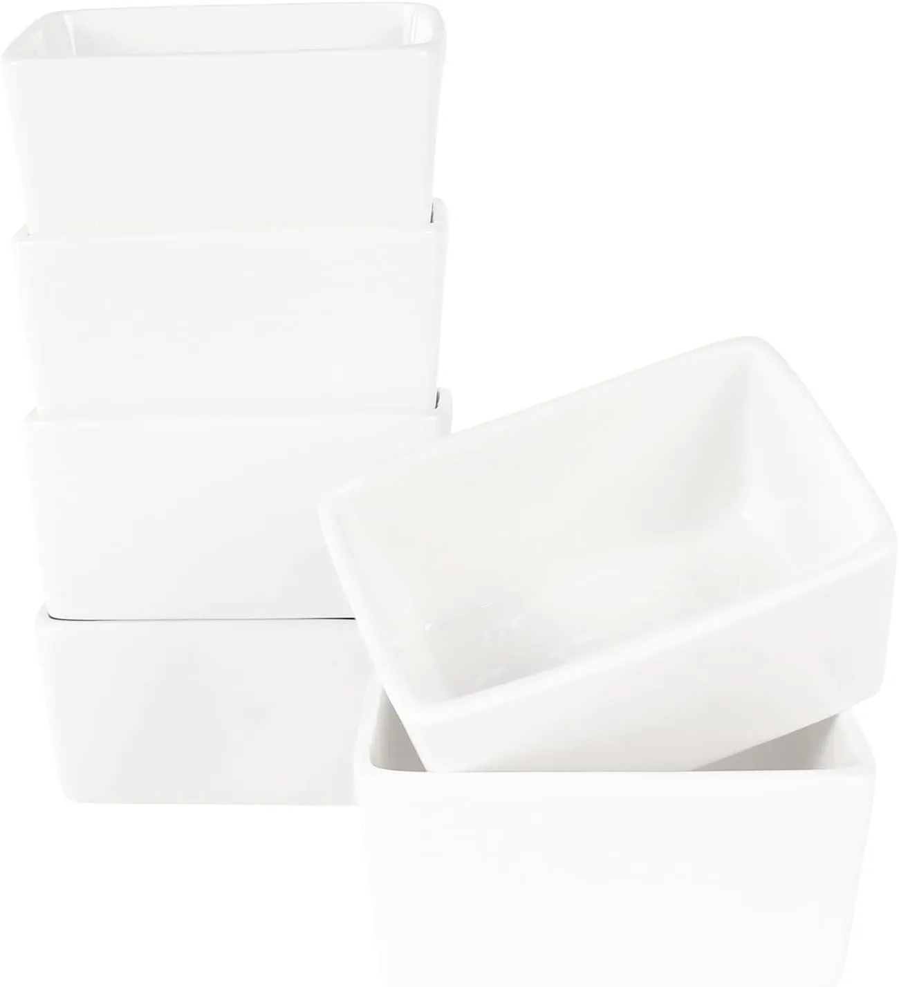 Ceramic Sugar Packet Holders Set of 6, 4.7 Oz Sugar Bag Bowl Caddy Tea Packet Storage Container Dispenser, Also available Ramiken for Creme Brulee, Lava Cake, for Kitchen, Cafe