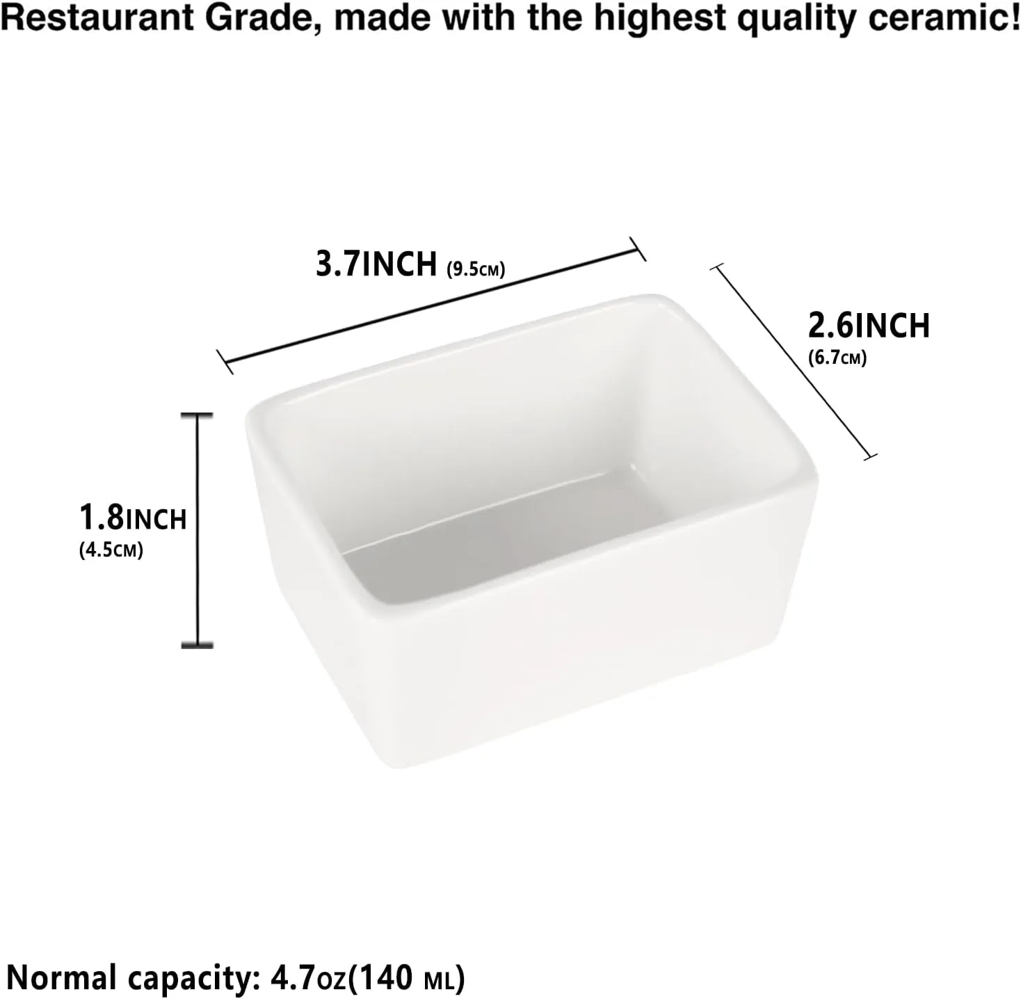 Ceramic Sugar Packet Holders Set of 6, 4.7 Oz Sugar Bag Bowl Caddy Tea Packet Storage Container Dispenser, Also available Ramiken for Creme Brulee, Lava Cake, for Kitchen, Cafe