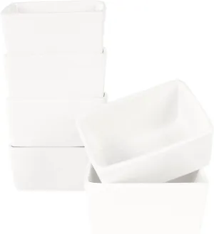 Ceramic Sugar Packet Holders Set of 6, 4.7 Oz Sugar Bag Bowl Caddy Tea Packet Storage Container Dispenser, Also available Ramiken for Creme Brulee, Lava Cake, for Kitchen, Cafe