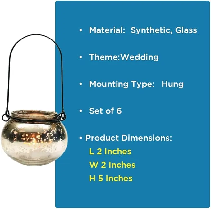 Champagne Collection - Elegant Diamond-Shaped Handmade Glass Votive Candle Holders for Weddings, Parties, and Home Decor (Set of 6)