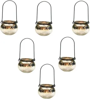 Champagne Collection - Elegant Diamond-Shaped Handmade Glass Votive Candle Holders for Weddings, Parties, and Home Decor (Set of 6)
