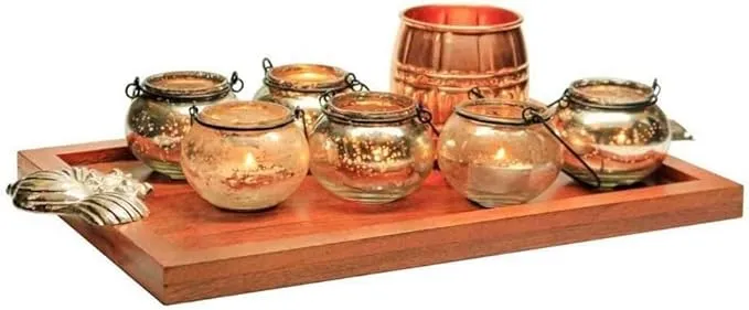 Champagne Collection - Elegant Diamond-Shaped Handmade Glass Votive Candle Holders for Weddings, Parties, and Home Decor (Set of 6)