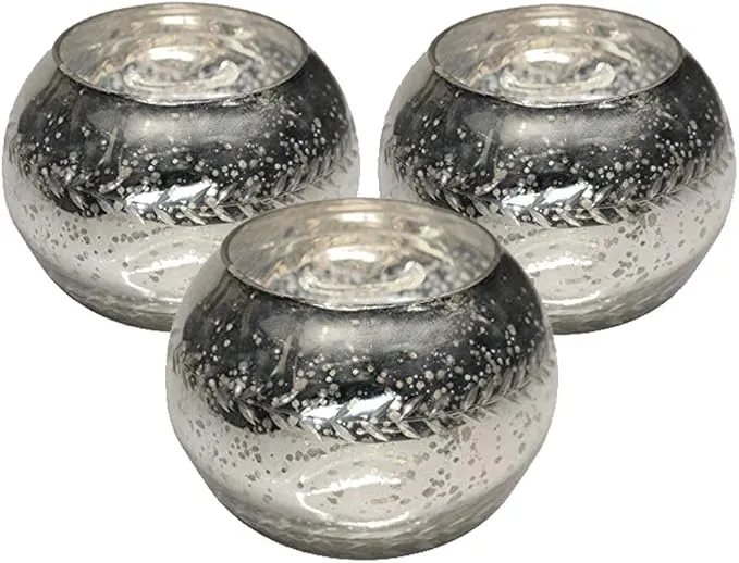 Champagne Collection Etched Glass Diamond Shaped Votive, Handmade Glass Votive Candle Holders for Weddings and Home Decor (Set of 3), Large