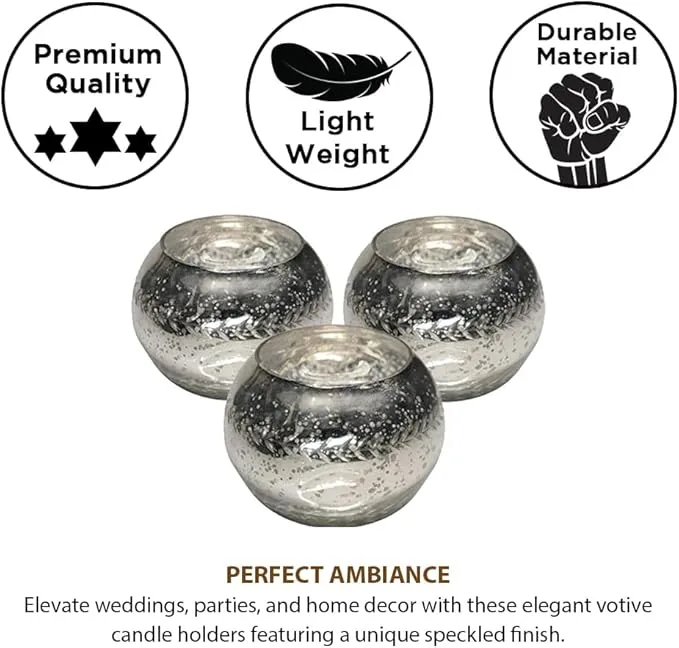 Champagne Collection Etched Glass Diamond Shaped Votive, Handmade Glass Votive Candle Holders for Weddings and Home Decor (Set of 3), Large