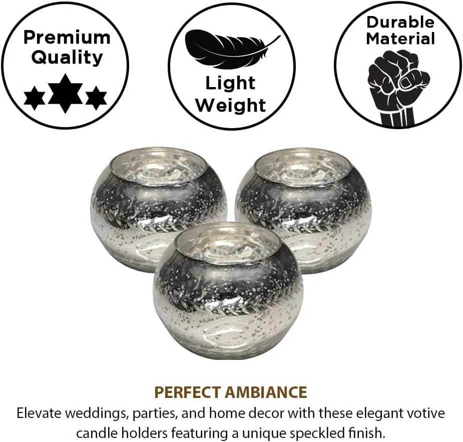 Champagne Collection Etched Glass Diamond Shaped Votive, Handmade Glass Votive Candle Holders for Weddings and Home Decor (Set of 3), Medium