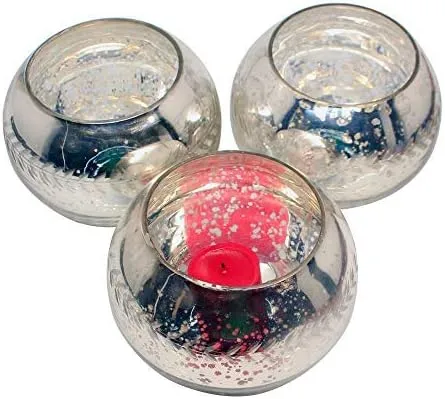 Champagne Collection Etched Glass Diamond Shaped Votive, Handmade Glass Votive Candle Holders for Weddings and Home Decor (Set of 3), Medium