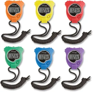 Champion Sports Stopwatches, Assorted Colors, Pack of 6