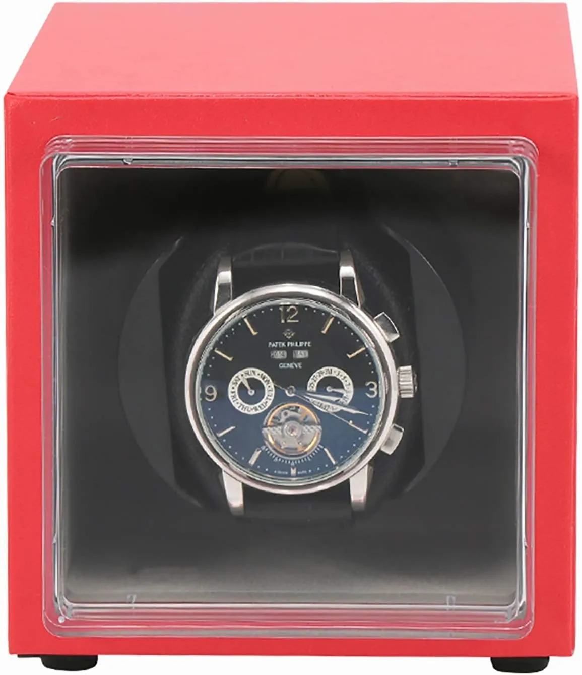Chandelier Watch Winders Mechanical Watch Automatic Winding Box Single Watch Winder -Power Watch Shaker Home PU Leather Chandelier