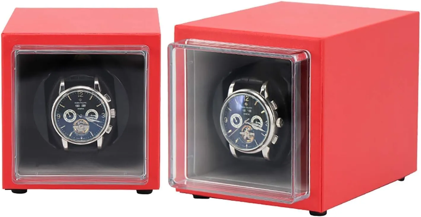 Chandelier Watch Winders Mechanical Watch Automatic Winding Box Single Watch Winder -Power Watch Shaker Home PU Leather Chandelier