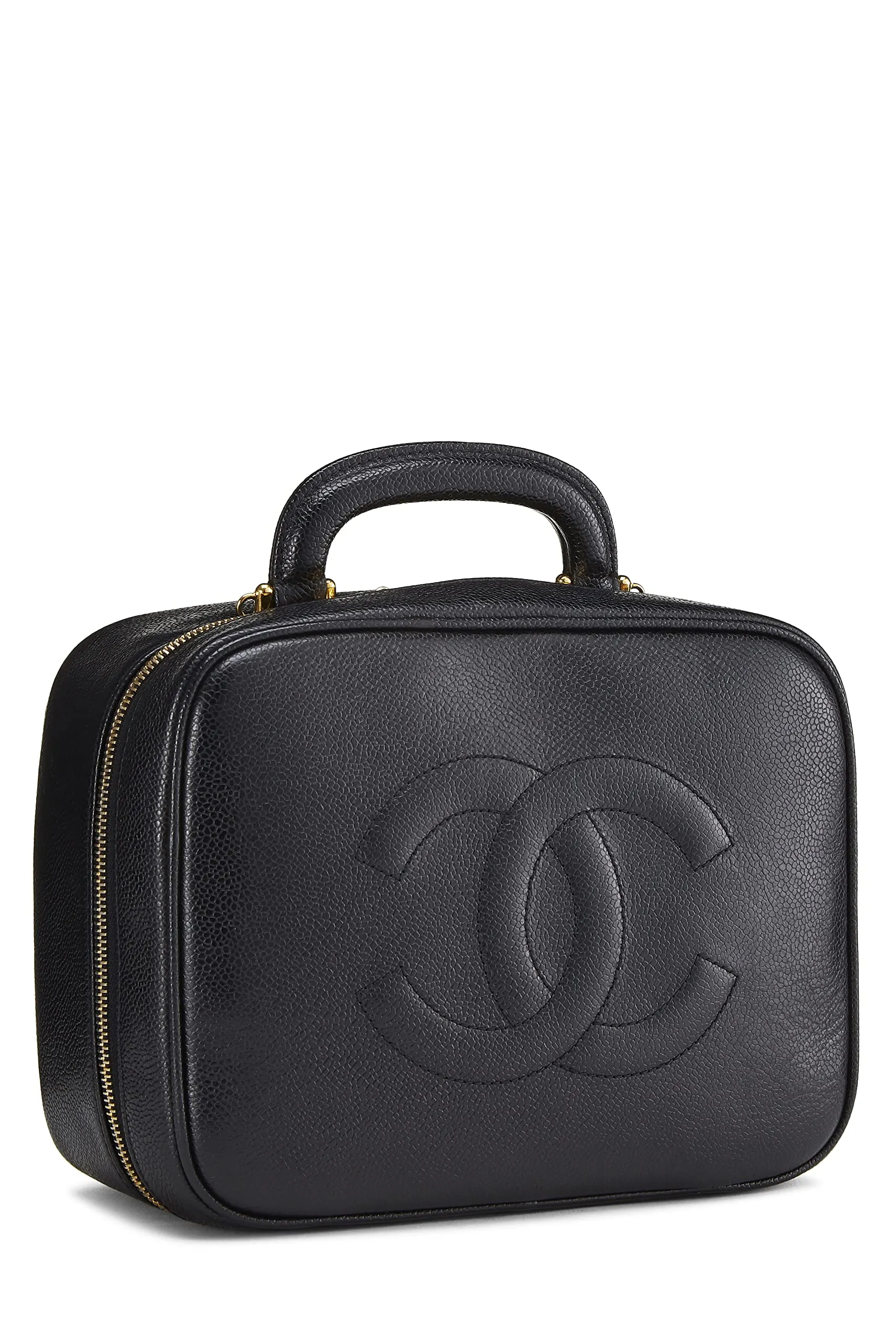Chanel,  Black Caviar Lunch Box Vanity, Black