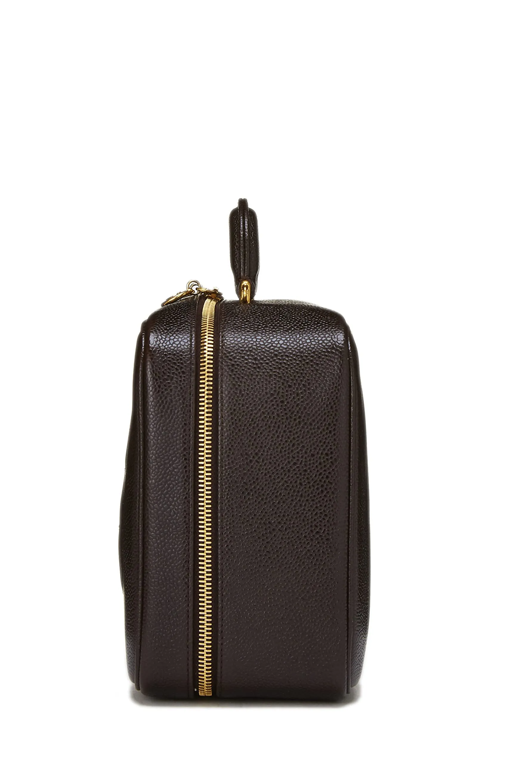 Chanel,  Brown Caviar Lunch Box Vanity, Brown