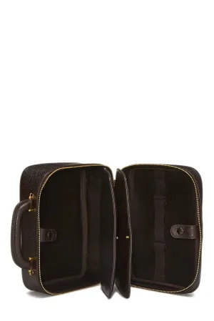 Chanel,  Brown Caviar Lunch Box Vanity, Brown