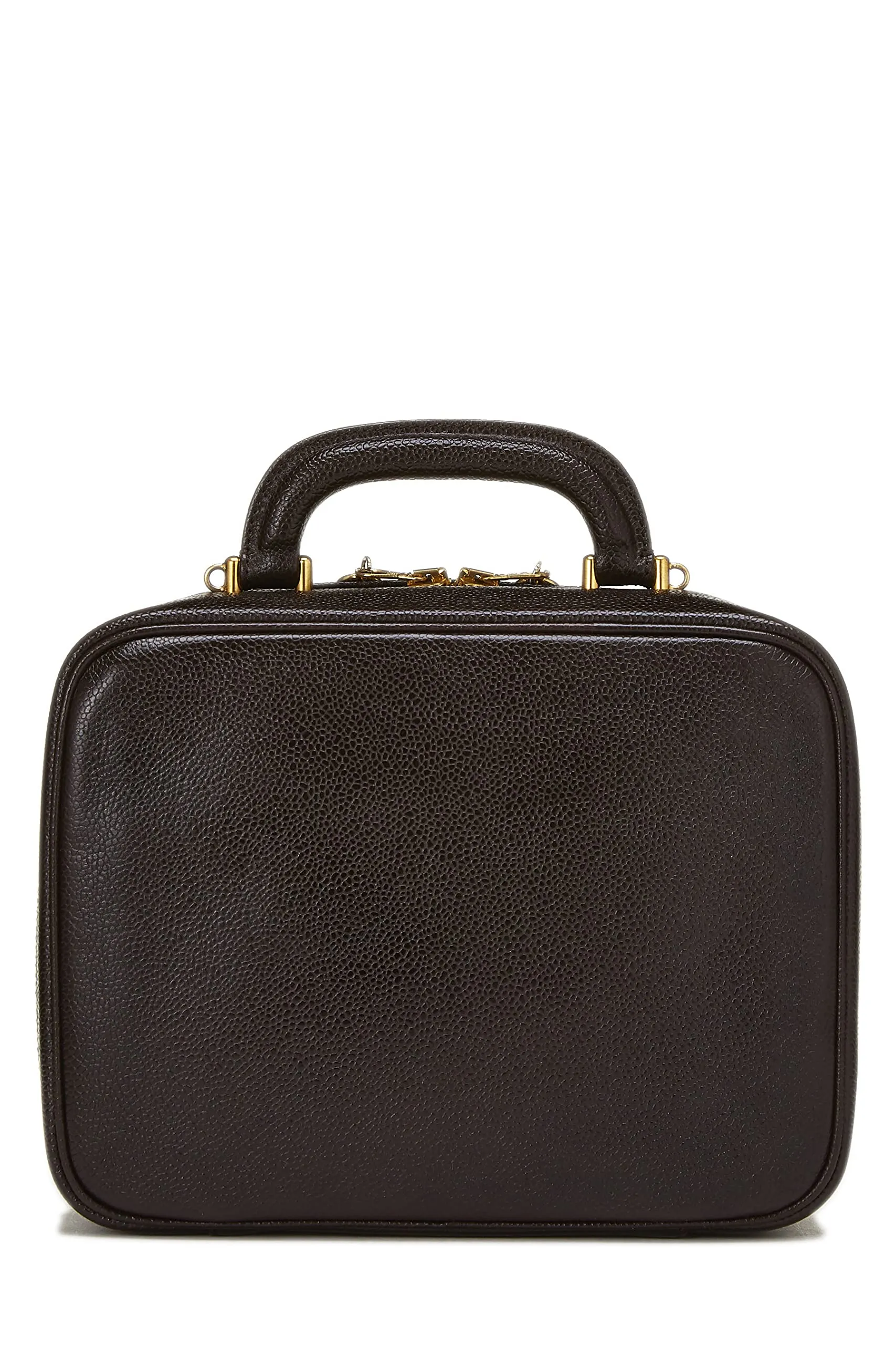 Chanel,  Brown Caviar Lunch Box Vanity, Brown