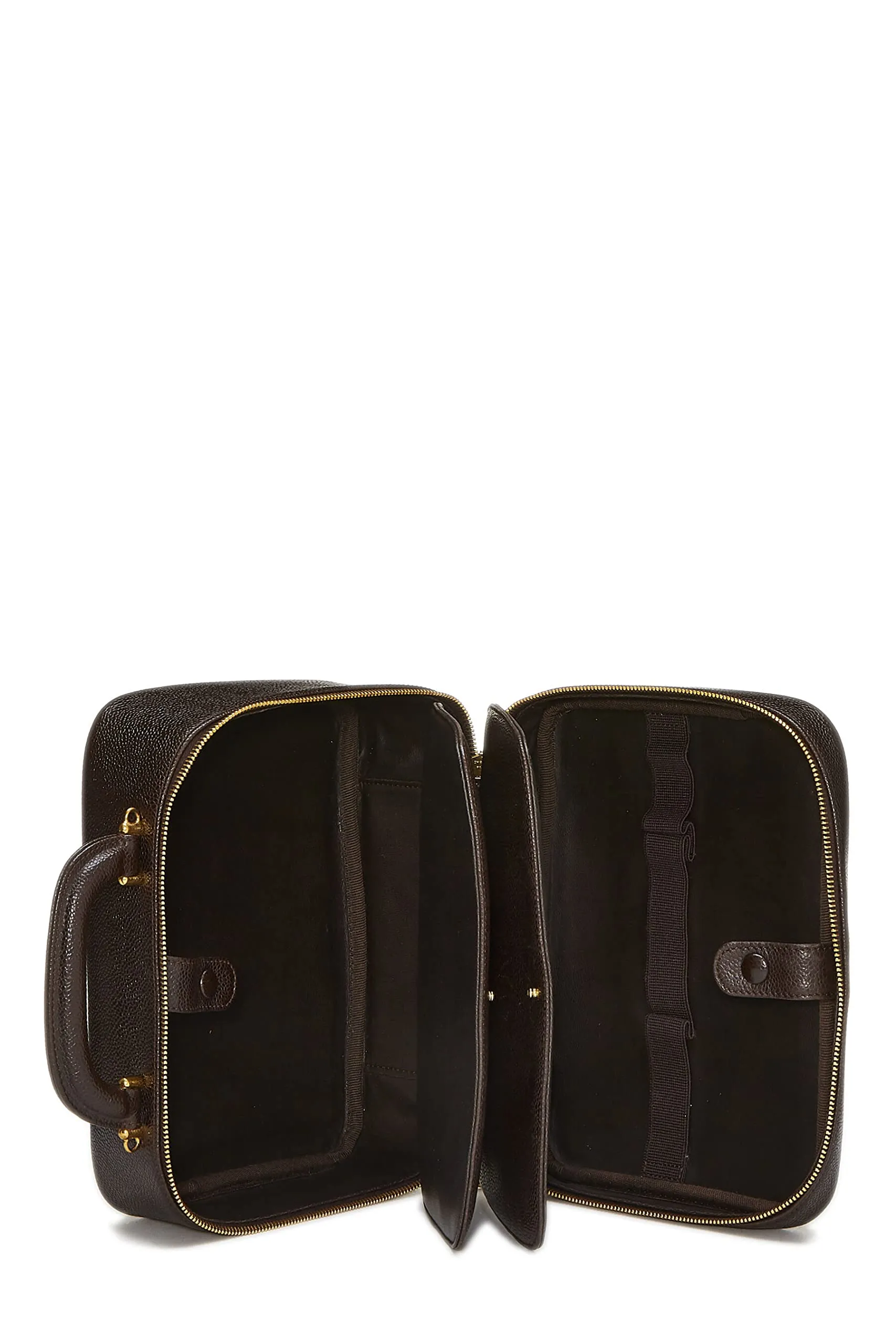 Chanel,  Brown Caviar Lunch Box Vanity, Brown