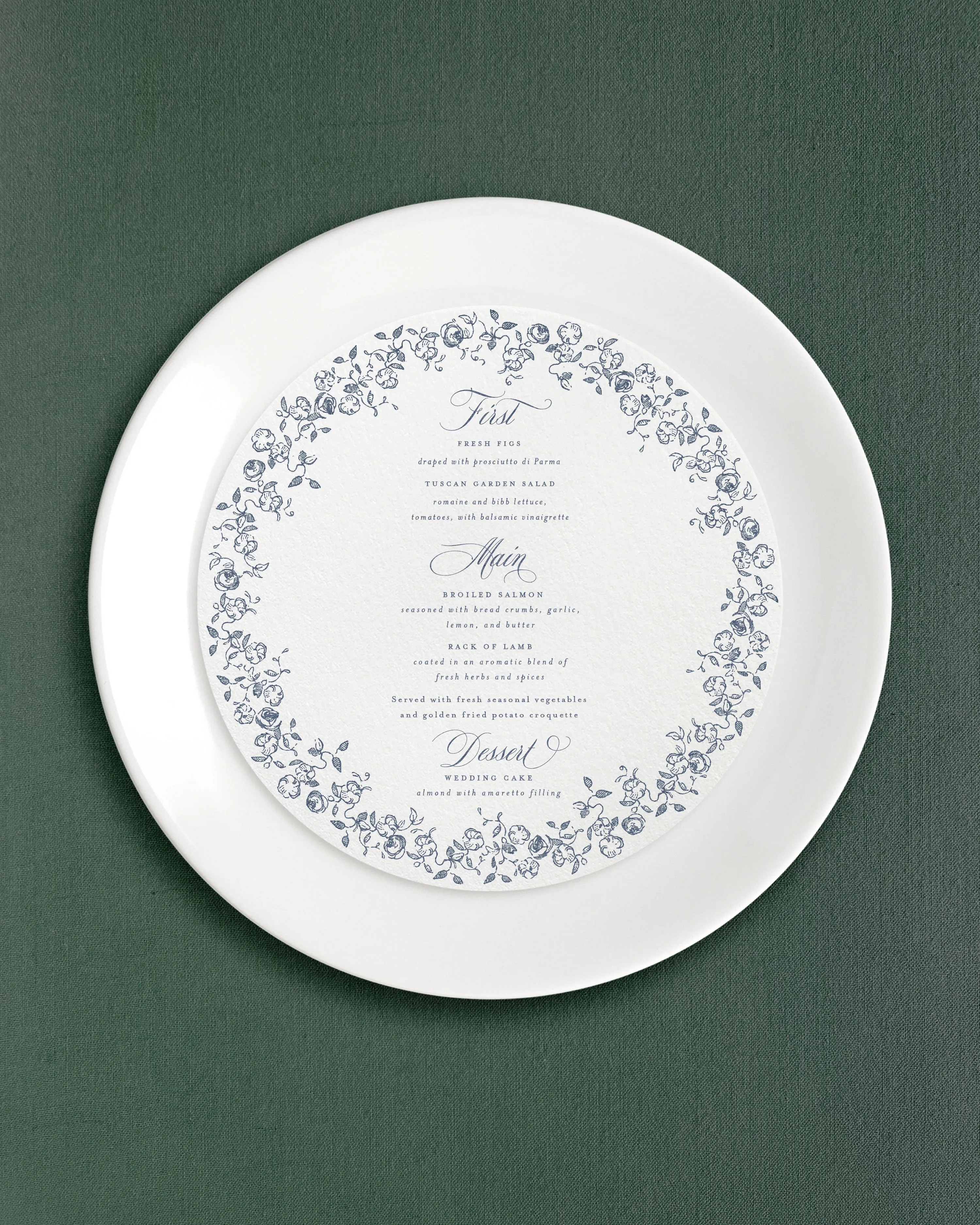 Charlotte Round Dinner Menus