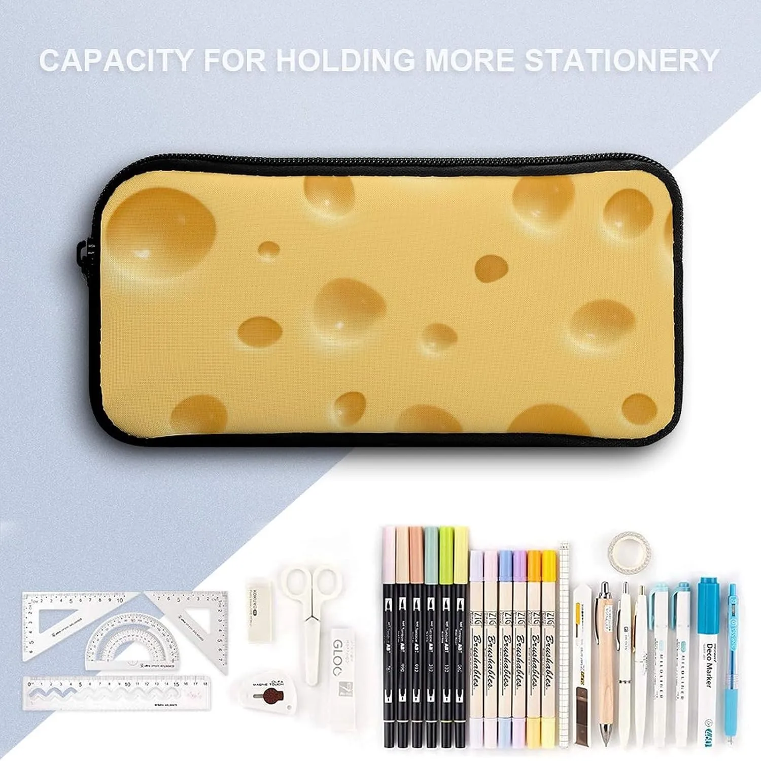 Cheese Shoulder Backpack Diagonal Lunch Bag Pencil Case Set