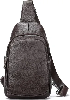 Chest Bag Crossbody Bag Leather Sling Bag Anti ThefChestShoulder Bag Multipurpose Chest Pack for Cycling Travel